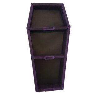 Decorative Purple & Black Cedar Coffin Shelf with Nameplates